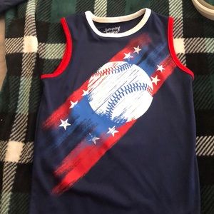 Boys size 6 red white and blue tank
